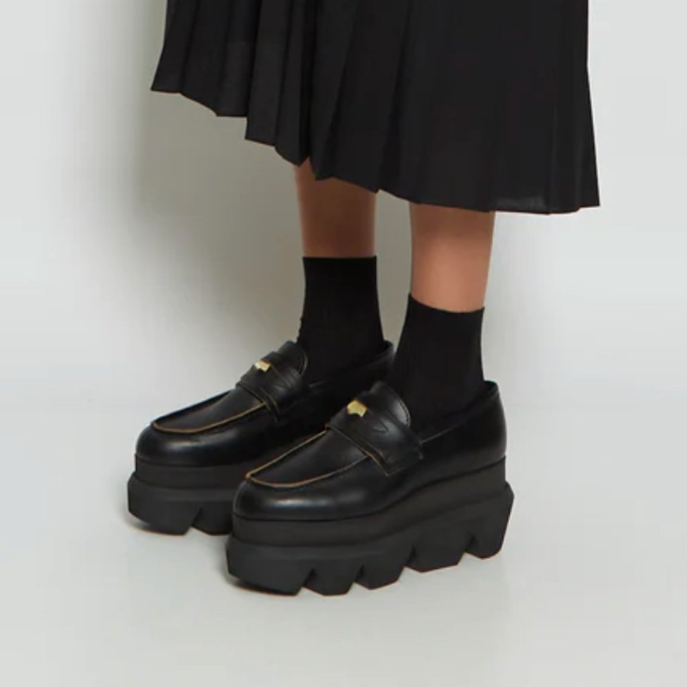 Barely worn SACAI PLATFORM PENNY LOAFERS